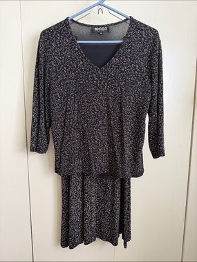briggs ladies' long sleeve velvet dress Mac Duggal Burnout Velvet Long Sleeve Ruffle Hem Midi Dress
